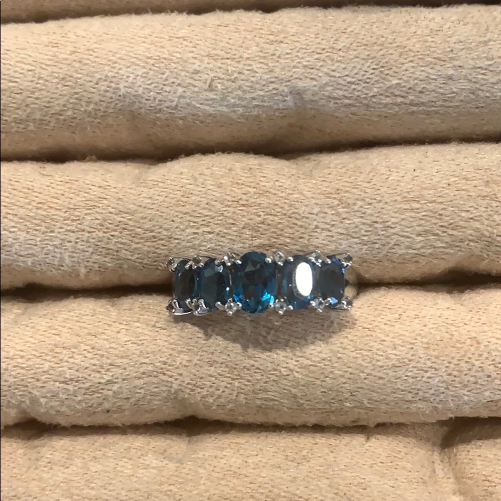 Teal gem stone ring